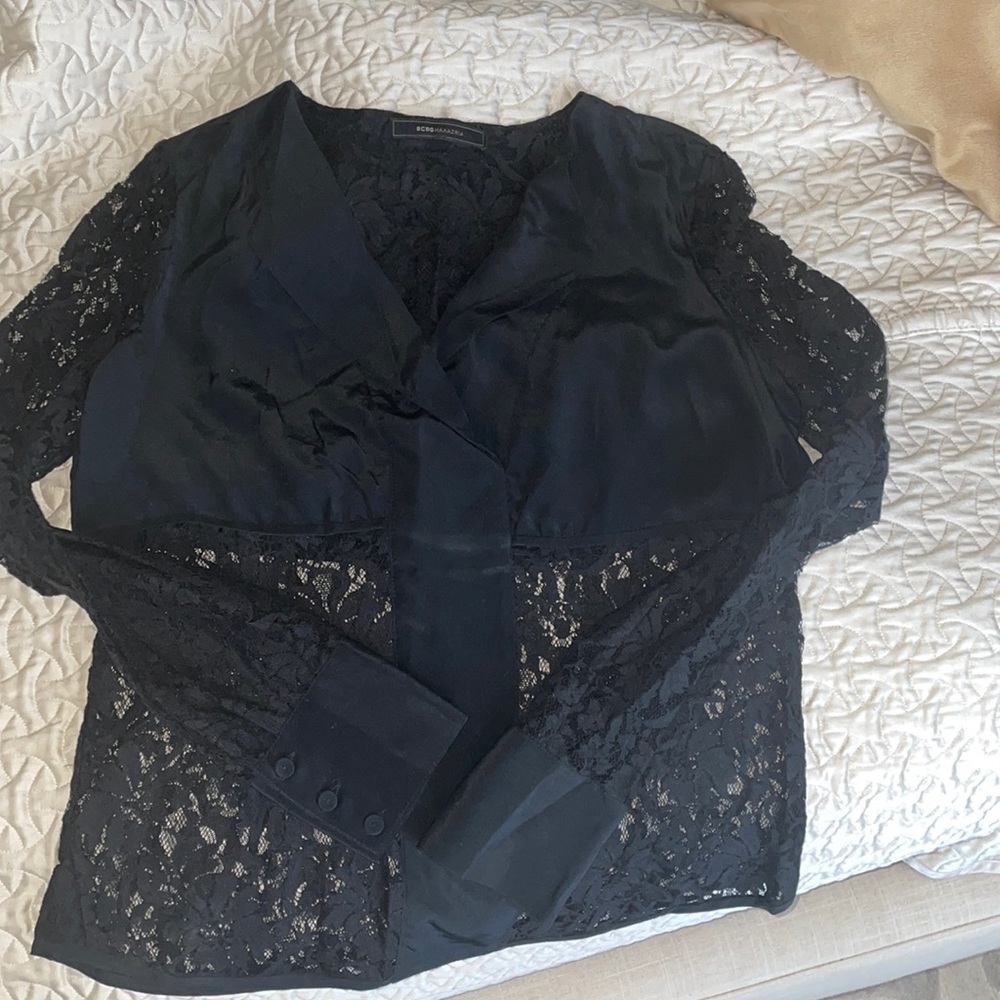 BCBG Long Sleeve Lace Shirt